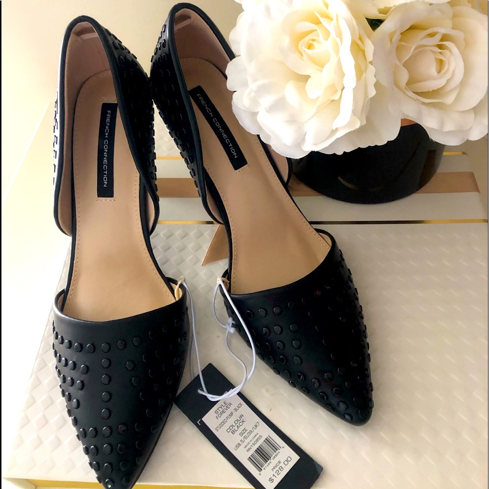 🎀 French Connection Maggie Studded Leather Pumps